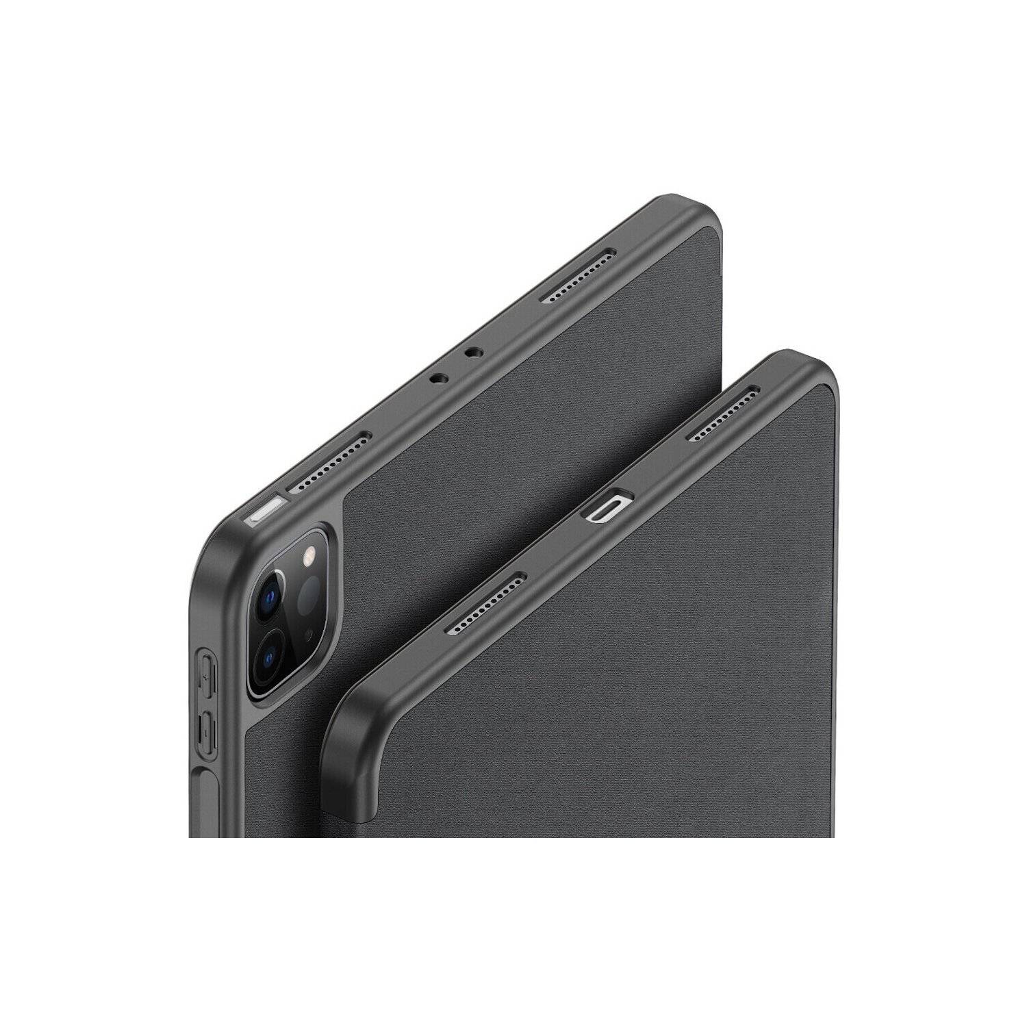 Dux Ducis Domo Hartschale mit Smart Sleep und integrierter Standfunktion Etui kompatibel mit iPad Pro 13" 2024 Schwarz