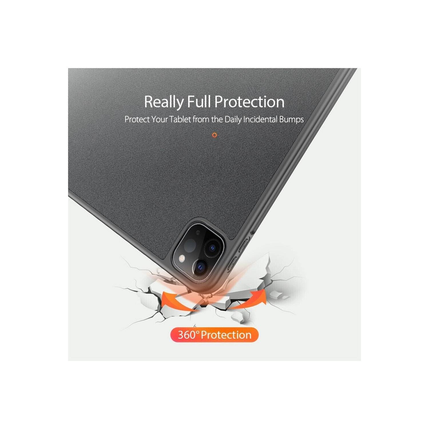 Dux Ducis Domo Hartschale mit Smart Sleep und integrierter Standfunktion kompatibel mit iPad Air 6 10.9" 2024 Schwarz