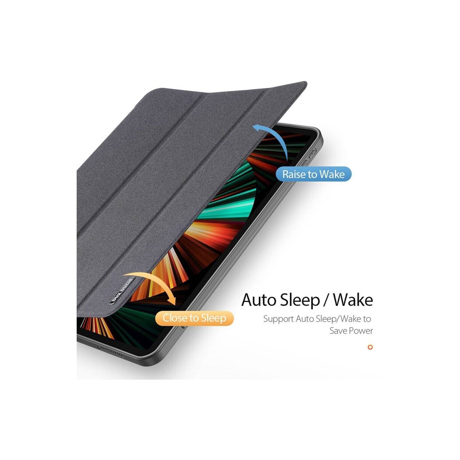 Dux Ducis Domo Hartschale mit Smart Sleep und integrierter Standfunktion kompatibel mit iPad Air 6 10.9" 2024 Schwarz