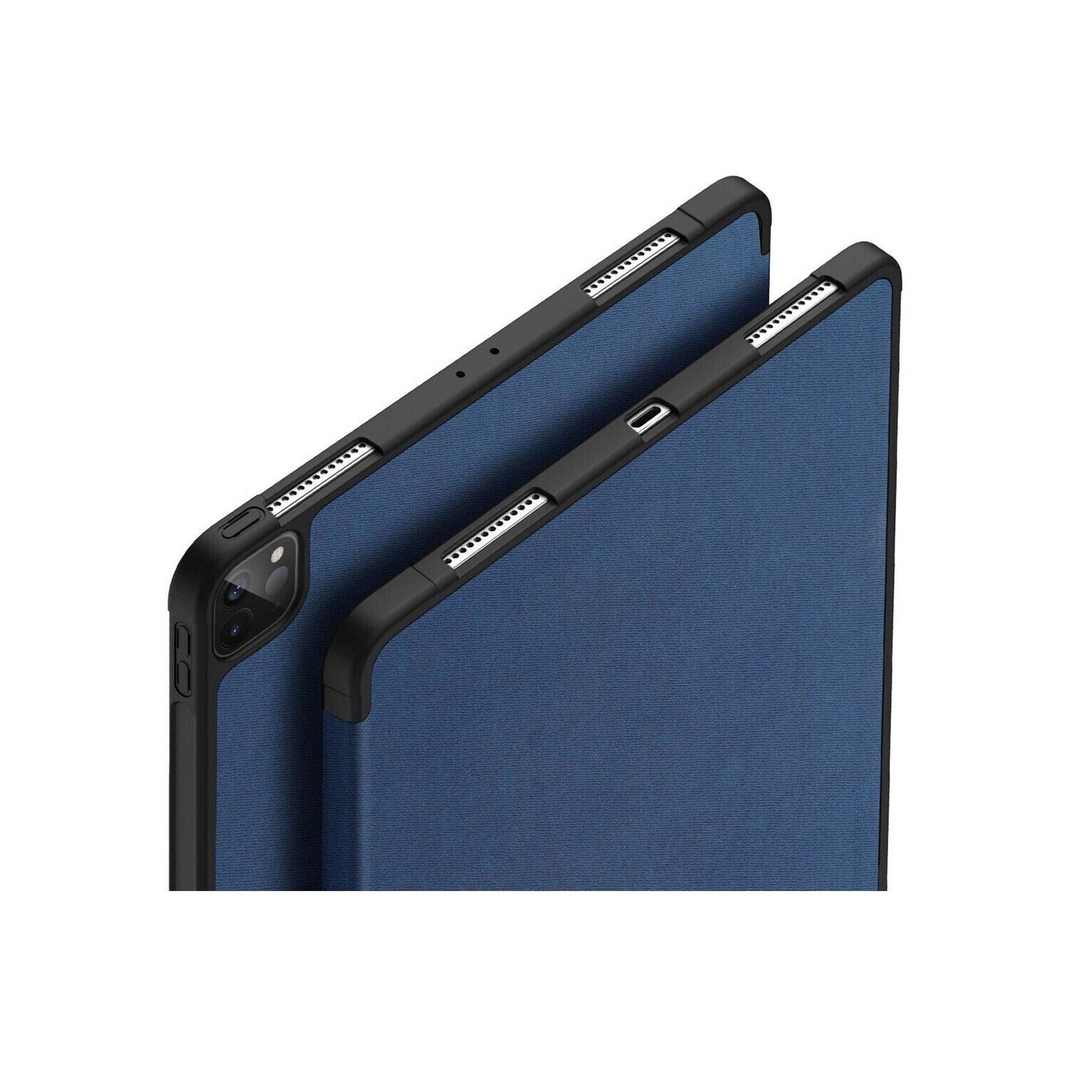Dux Ducis Domo Hartschale mit Smart Sleep und integrierter Standfunktion Etui kompatibel mit iPad Pro 13" 2024 Blau