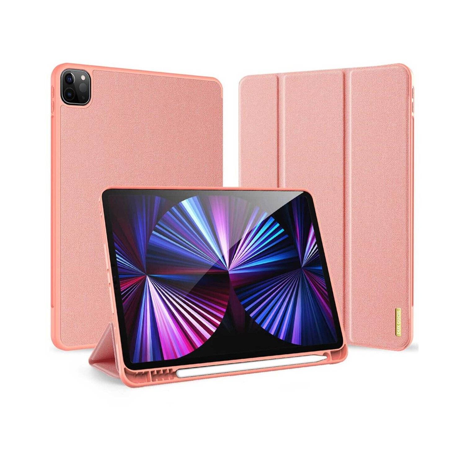 Dux Ducis Domo Hartschale mit Smart Sleep und integrierter Standfunktion Etui kompatibel mit iPad Pro 13" 2024 Rosa
