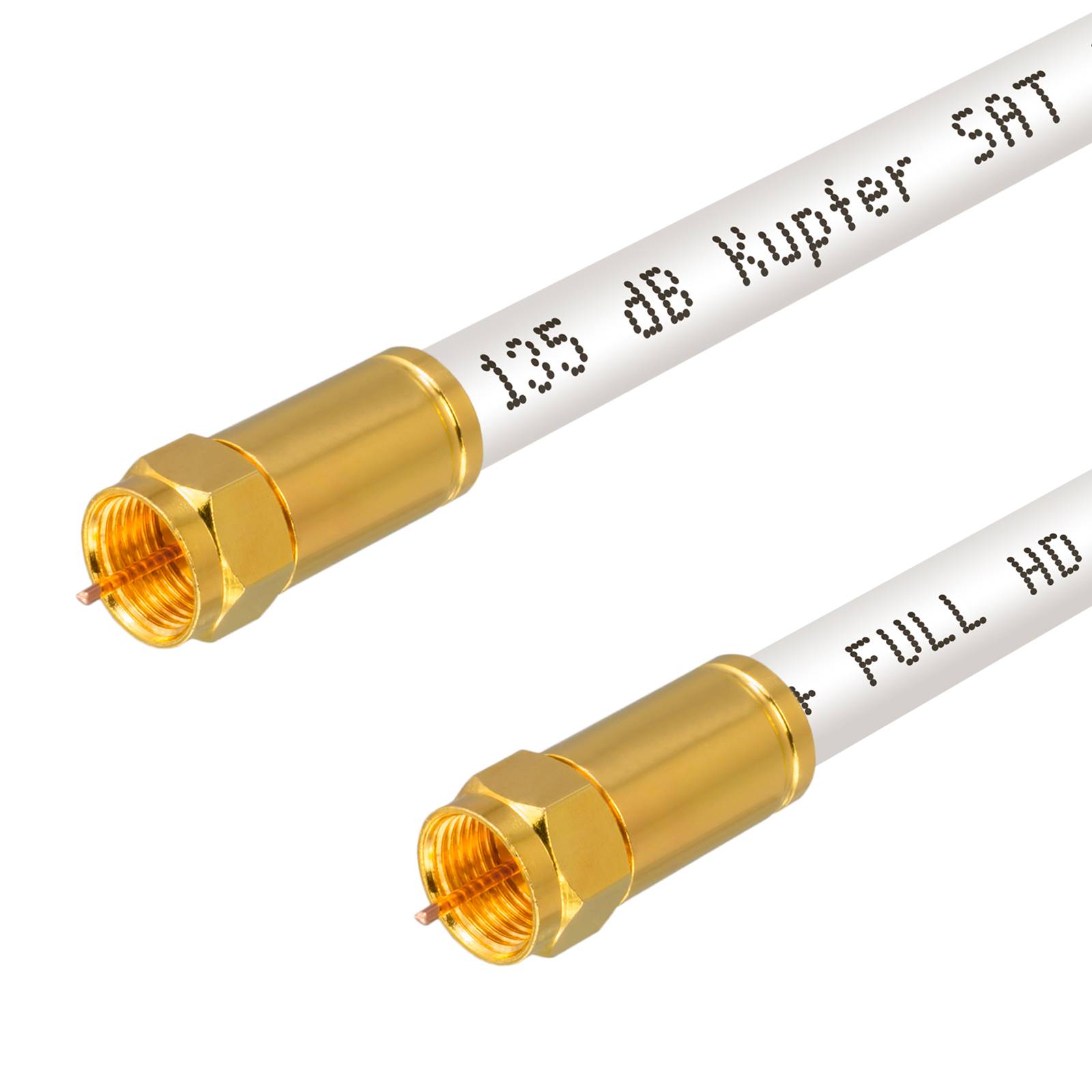 hb-digital SAT Anschluss Kabel 15m 135dB 5-Fach geschirmt Reines Kupfer mit Kompressionssteckern vergoldet