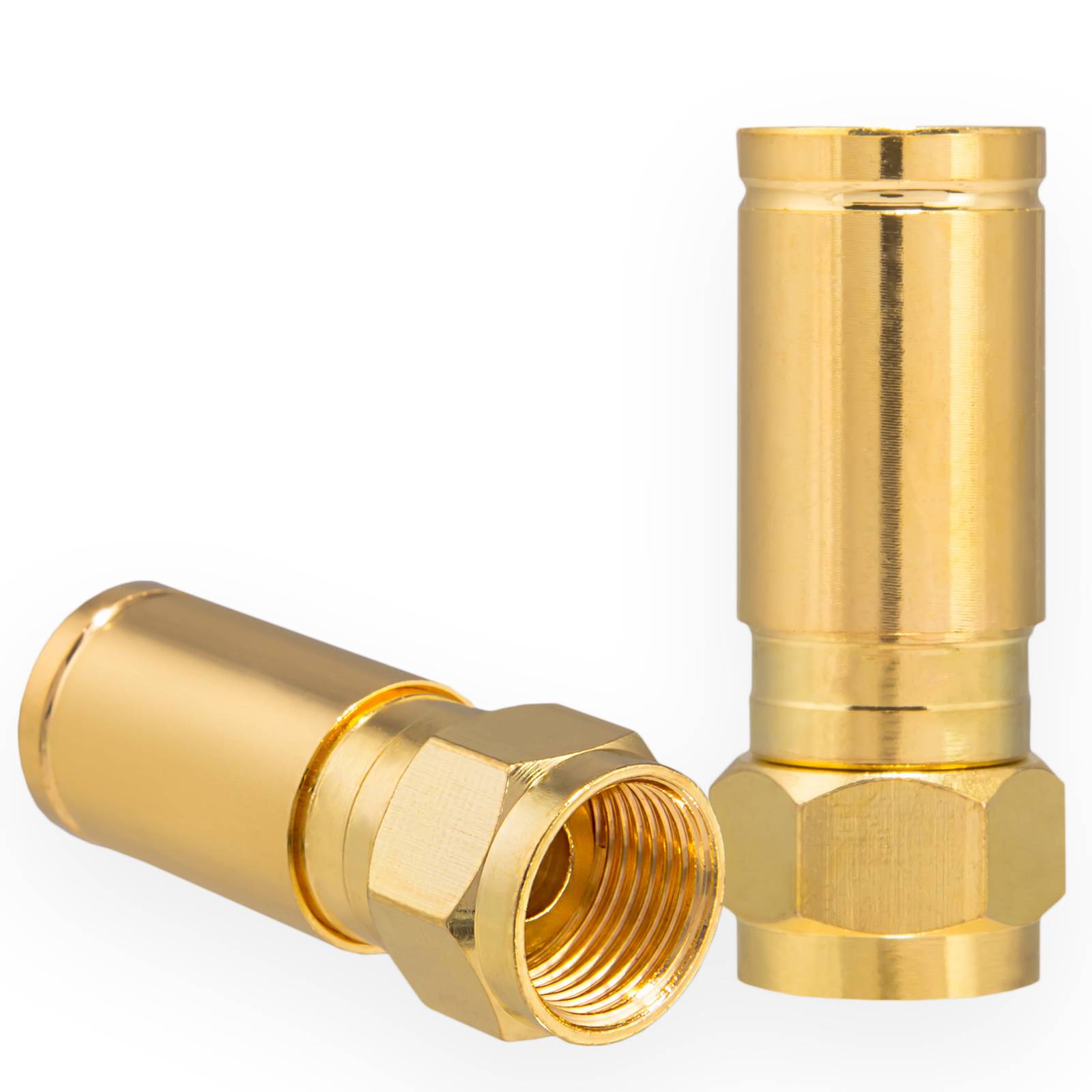 hb-digital SAT Anschlusskabel 1m 135dB 4-Fach Stahl Kupfer mit F-Stecker Kompression vergoldet schwarz