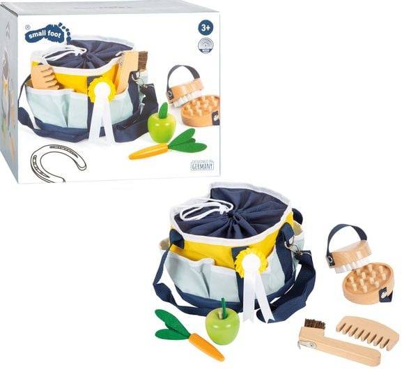 Small foot 12419 - Pferdepflege-Set mit Tasche, Pferde-Putzset