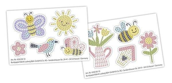 URSUS Kinder-Bastelsets Diamond Painting Sticker Garden, 2er Bogen