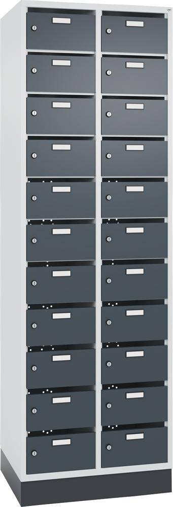 Verteilerschrank B620xT500xH1950 mm 7035/7016 2x11 Fächer - Artikel: 7830374161