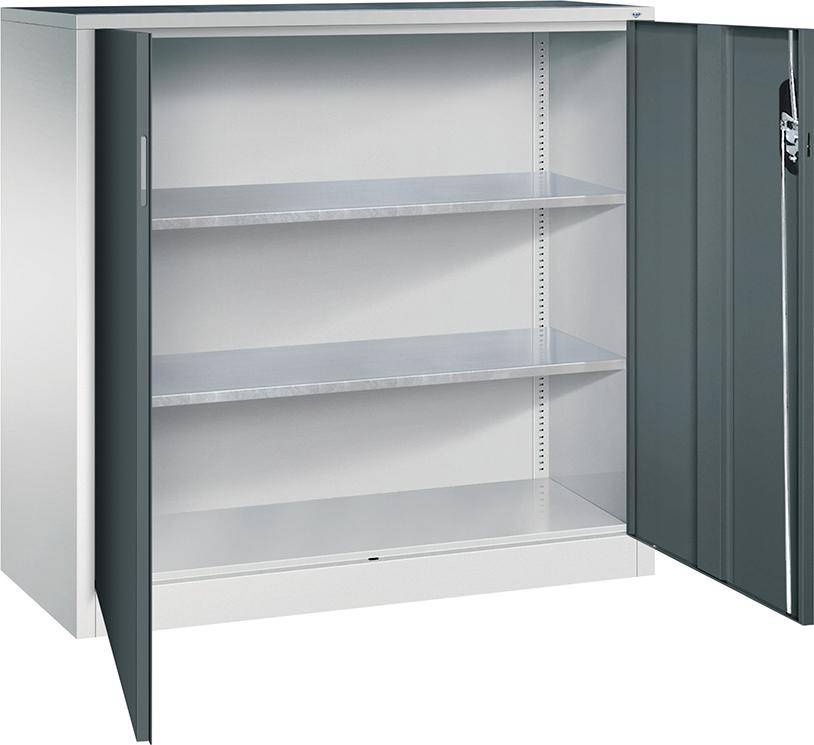 Beistellschrank B1200xT500xH1200 mm RAL 7035/7016,2Fachböden Tragkraft 70kg - Artikel: 7830372423