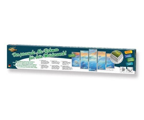 Schipper 605280901 - Alurahmen für Polyptychon 132x72cm, Silber matt, ohne Glas, Rahmenleisten für 5 Bilderrahmen und Zubehör