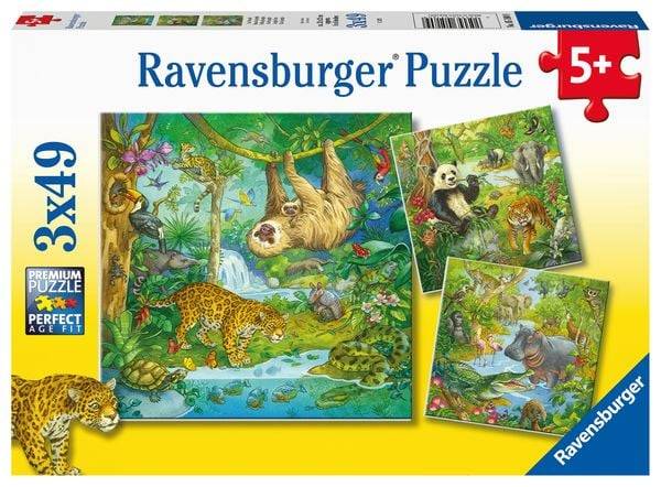 Puzzle Ravensburger Im Urwald 3 X 49 Teile