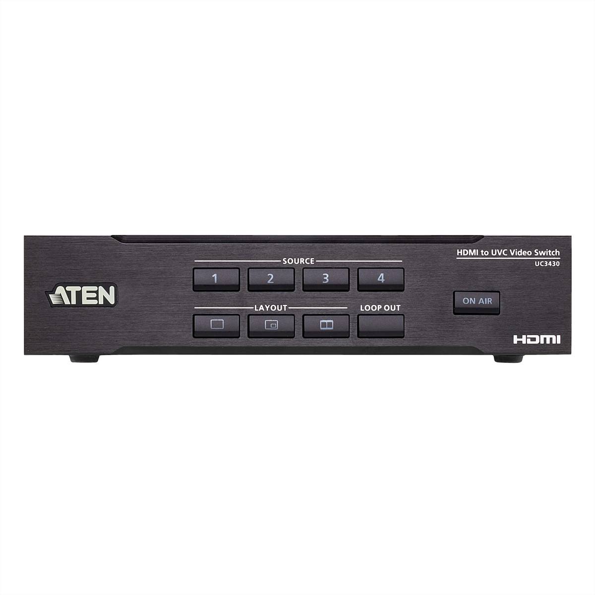 ATEN UC3430 CAMLIVE PRO 4K HDMI-zu-USB-Videokreuzschiene mit 4 Eingängen