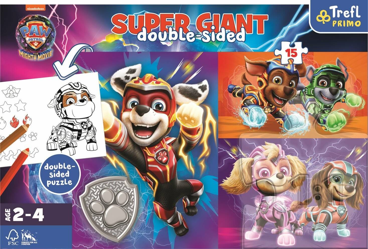 TREFL Doppelseitiges Puzzle Tawny Patrol: Groß es Team SUPER GIANT 15 Teile
