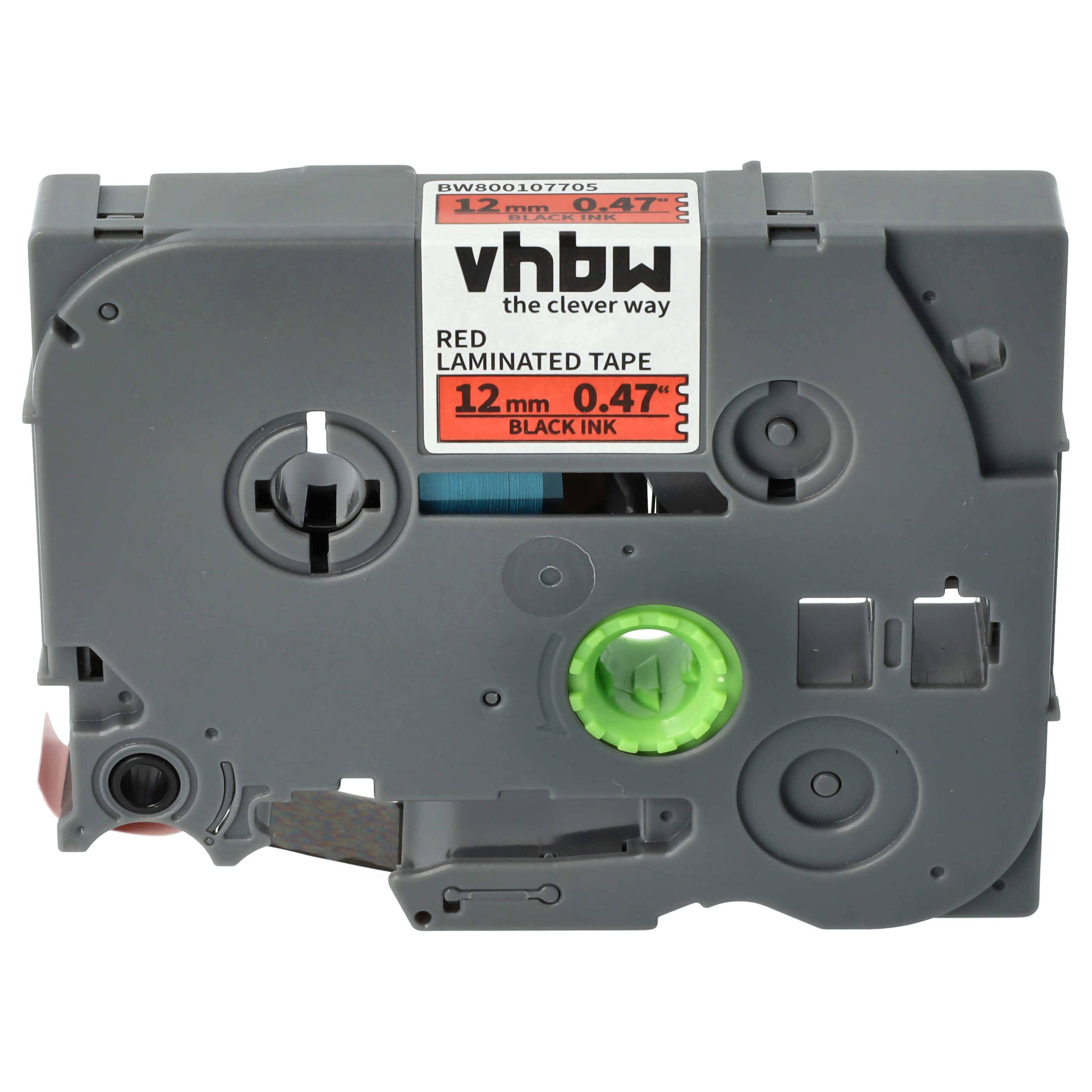 vhbw Schriftband-Kassette kompatibel mit Brother PT 350P | 50 Years, 3600, 520, 4000, 350, 500-Serie, 330 Etiketten-Drucker 8m x 12mm Schwarz auf