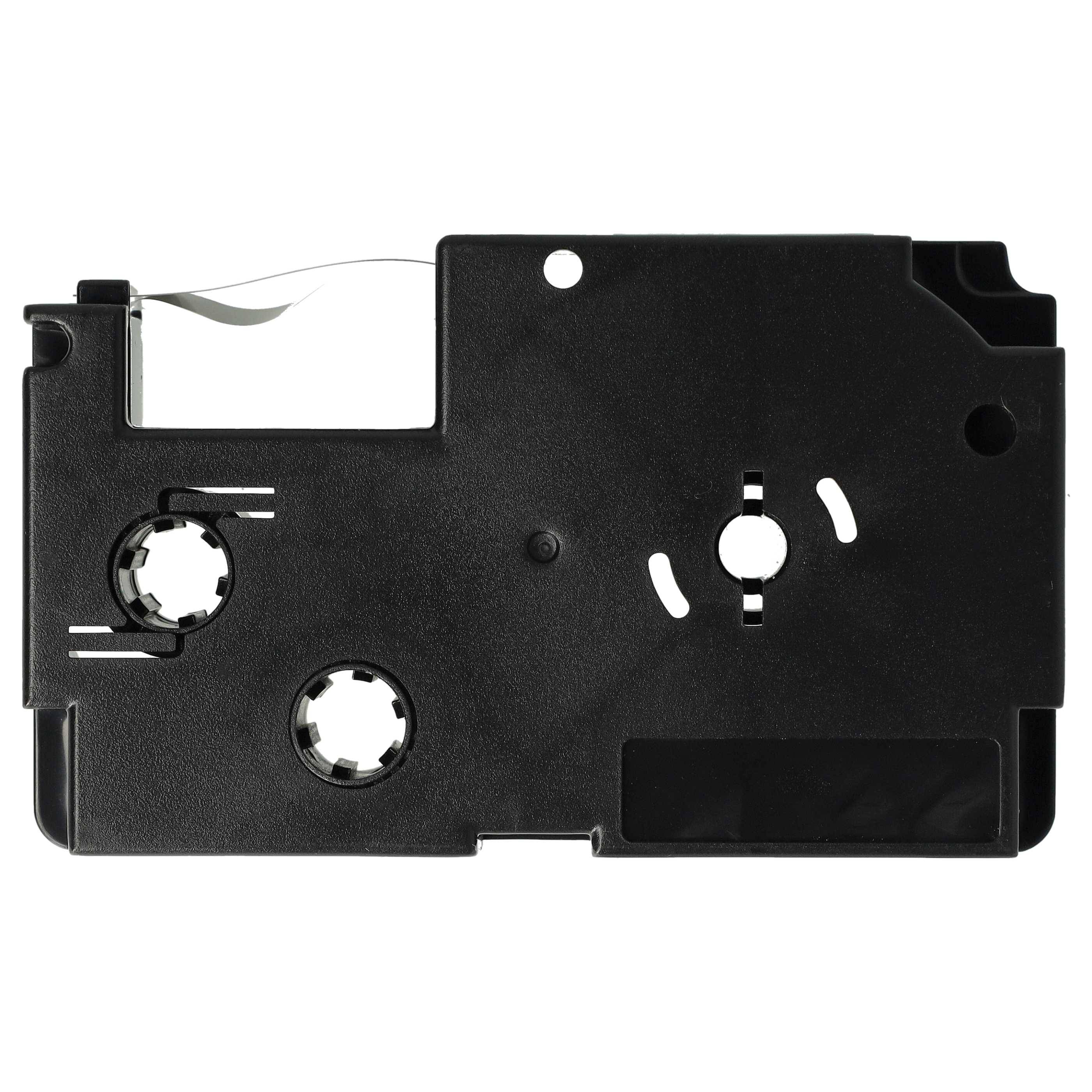 vhbw Schriftband-Kassette kompatibel mit Casio KL-C500, KL-8200, KL-P1000, KL-HD1, KL-G2 Etiketten-Drucker 8m x 12mm Schwarz auf Transparent