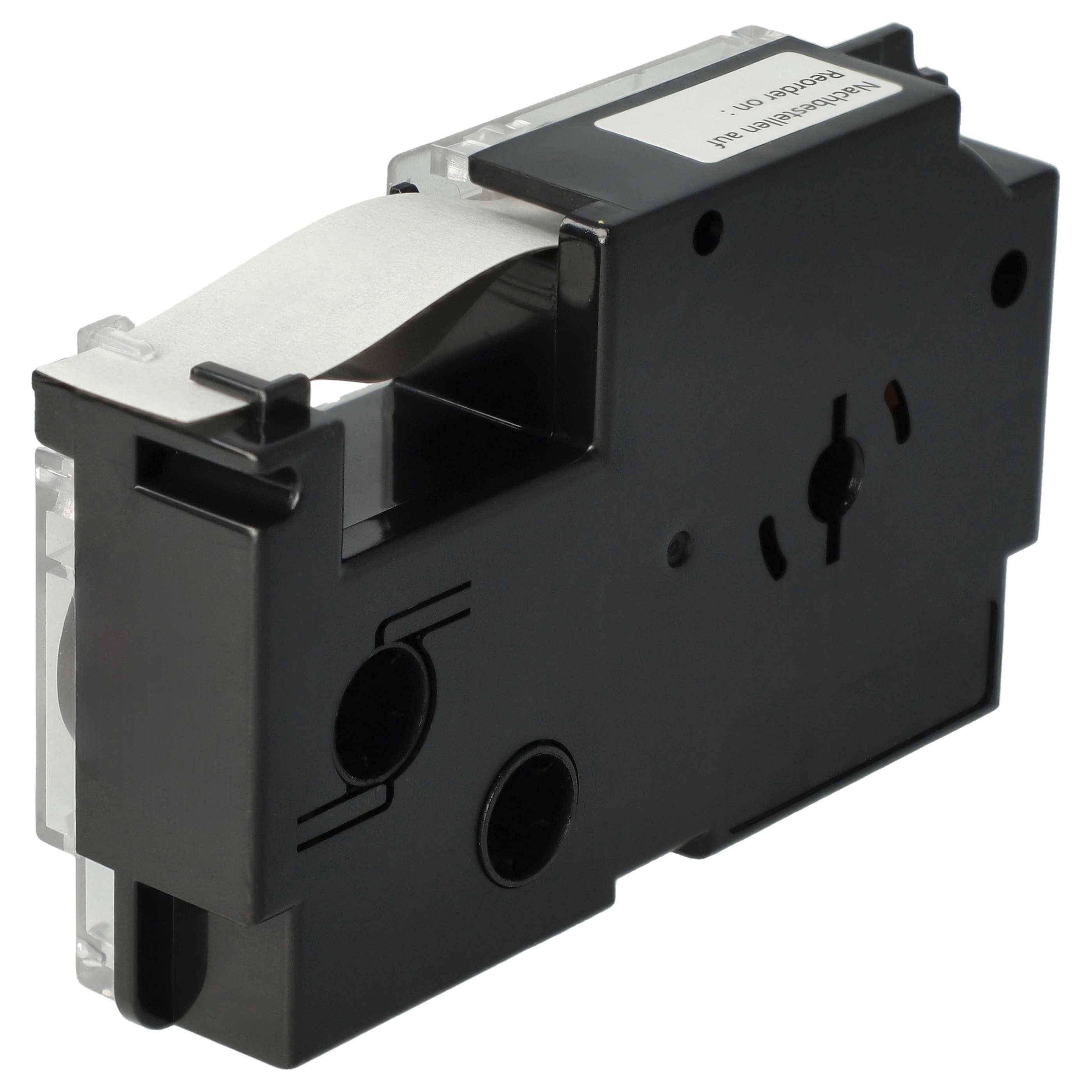vhbw Schriftband-Kassette kompatibel mit Casio KL-C500, KL-8200, KL-P1000, KL-HD1, KL-G2 Etiketten-Drucker 8m x 12mm Schwarz auf Transparent