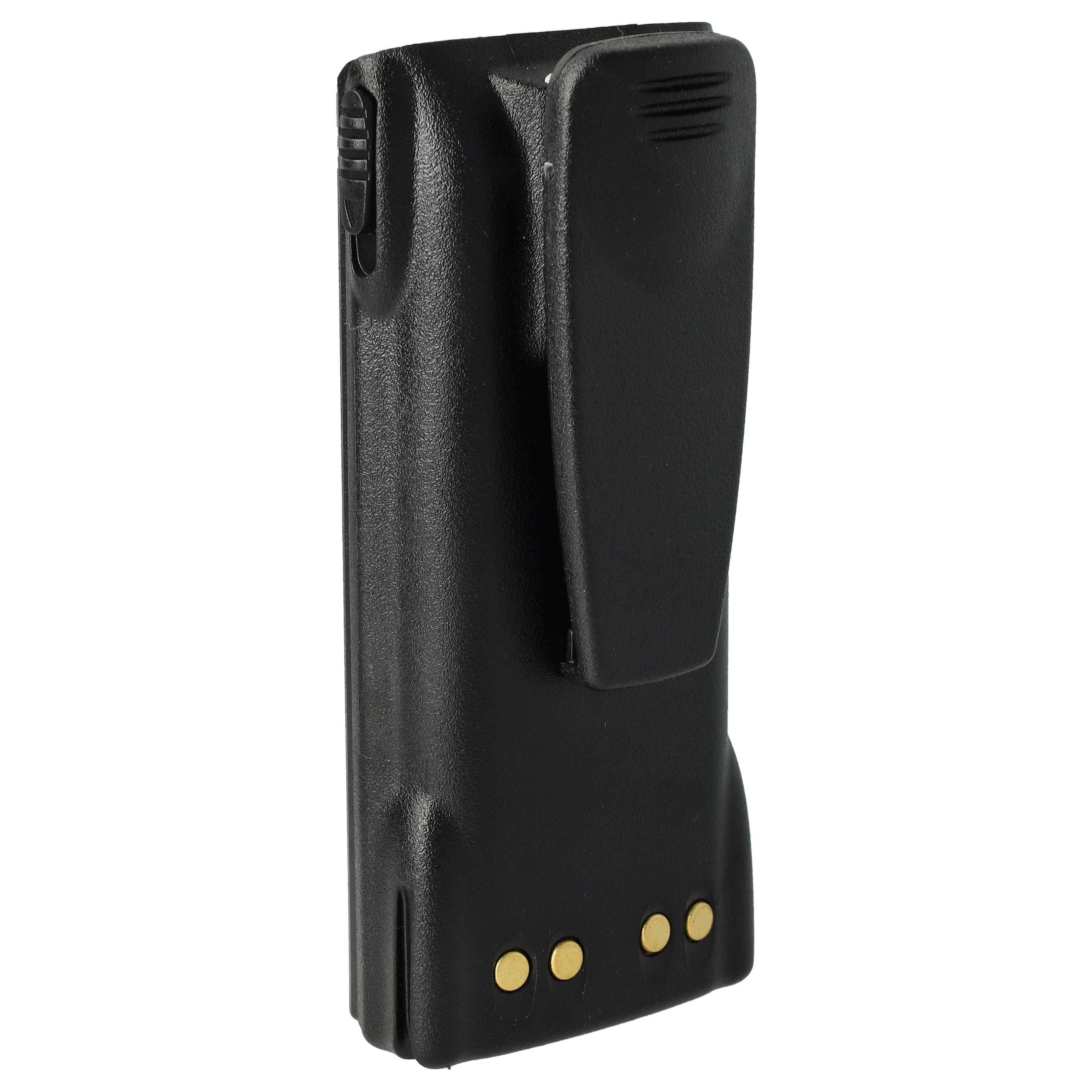 vhbw Akku Ersatz für Motorola HNN9010AR, HNN9011BR, HNN9011R für Funkgerät, Walkie Talkie (1800mAh, 7,2V, NiMH) + Gürtelclip
