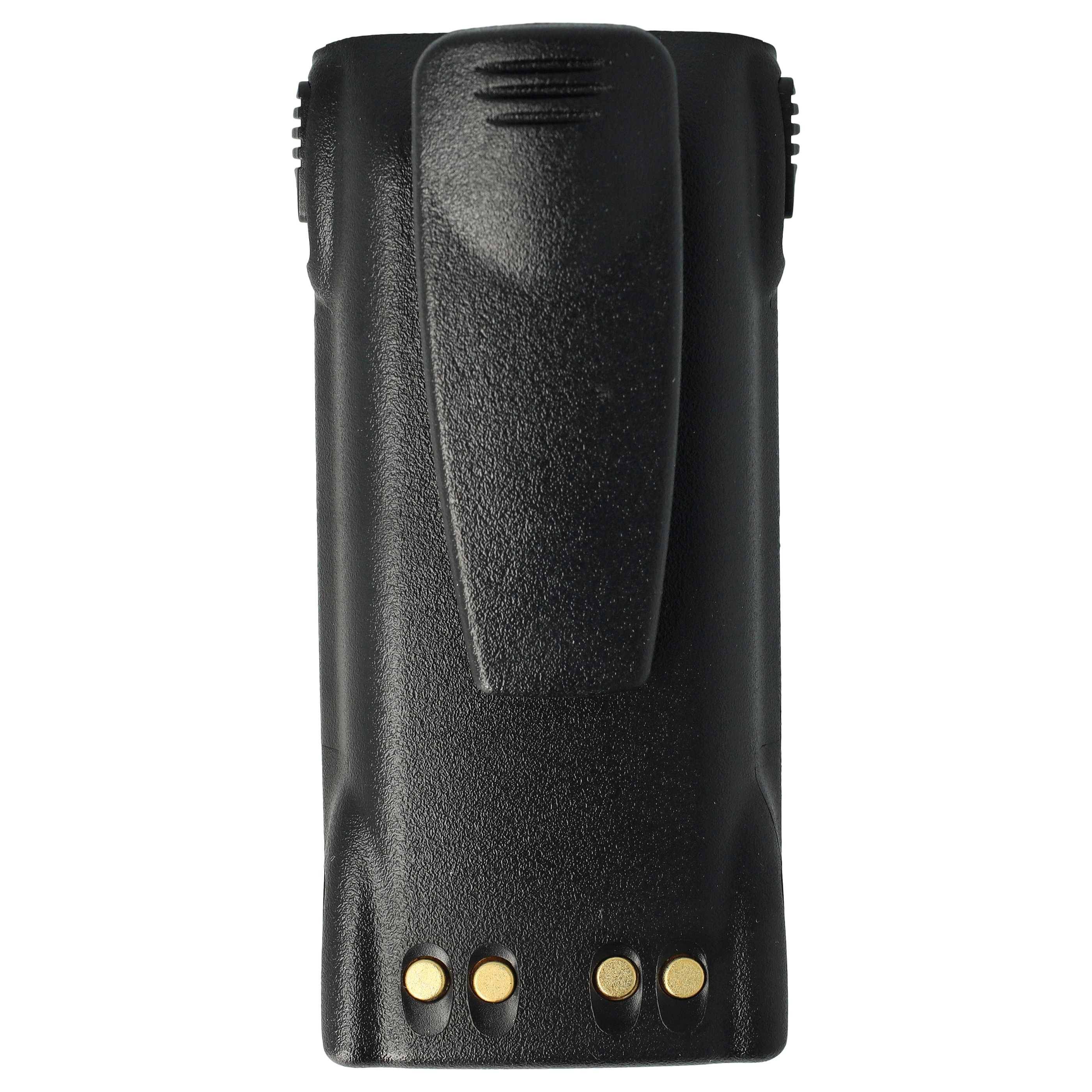 vhbw Akku Ersatz für Motorola HNN9010AR, HNN9011BR, HNN9011R für Funkgerät, Walkie Talkie (1800mAh, 7,2V, NiMH) + Gürtelclip