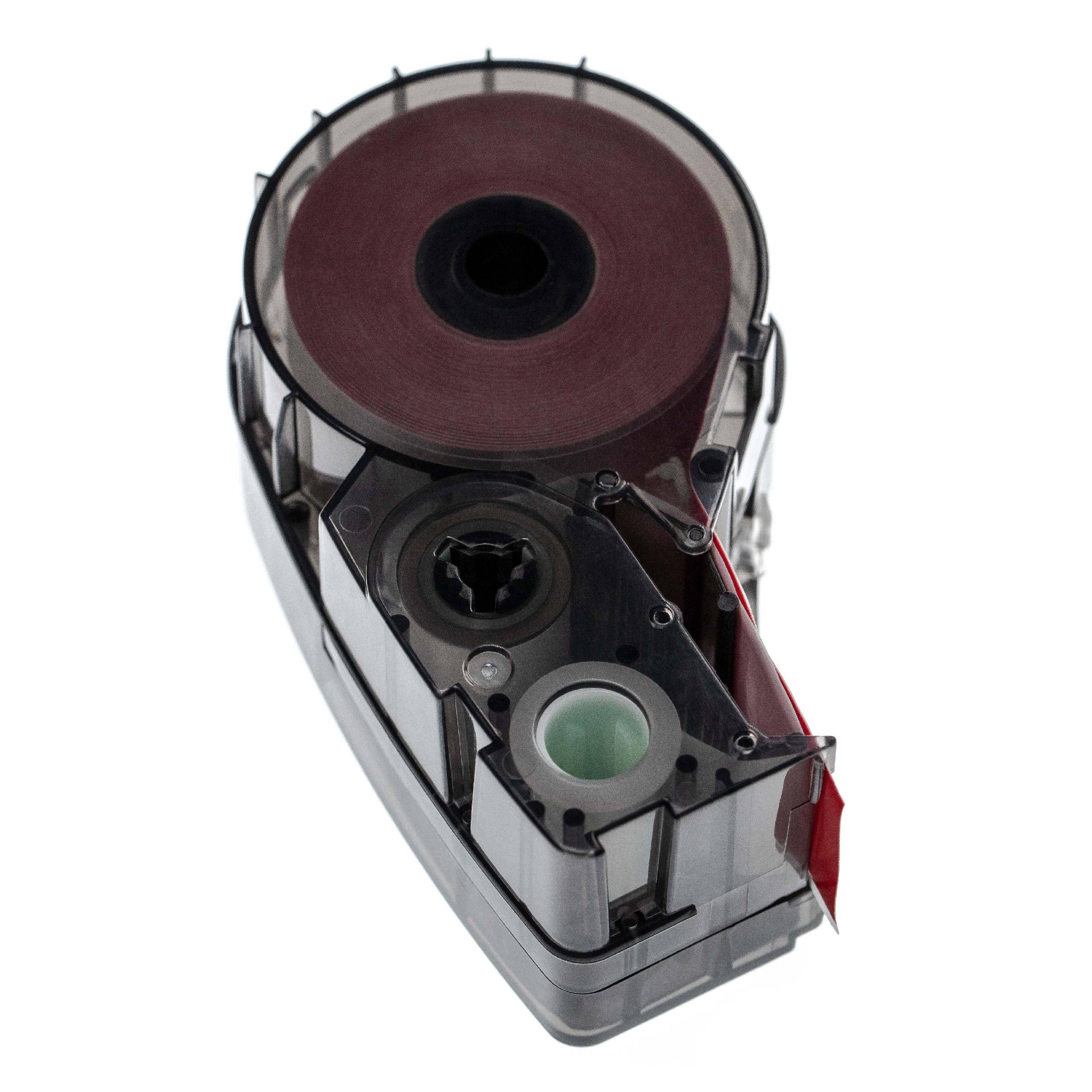 vhbw Schriftband-Kassette kompatibel mit Brady M211 Etiketten-Drucker 6,4m x 19,05mm Weiß auf Rot