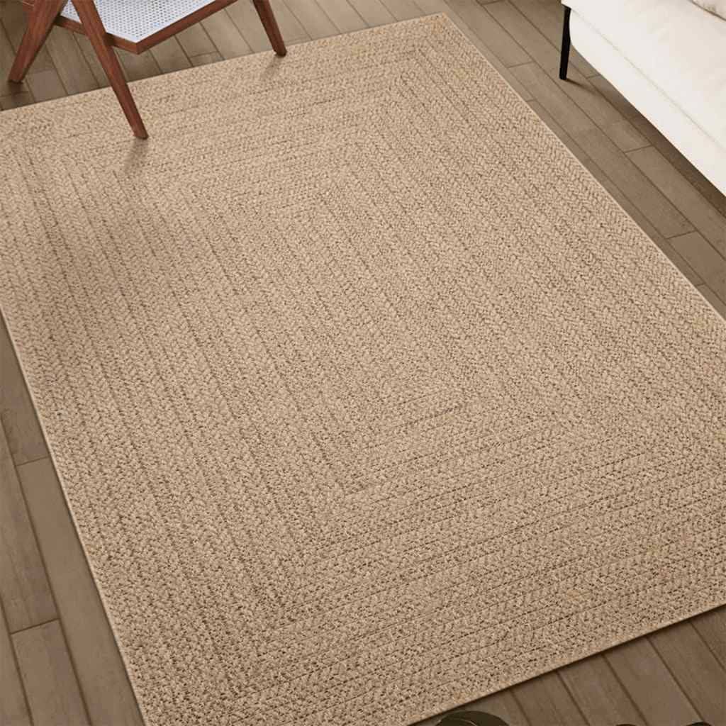 vidaXL Teppich ZIZUR 240x240 cm Jute-Optik Indoor und Outdoor