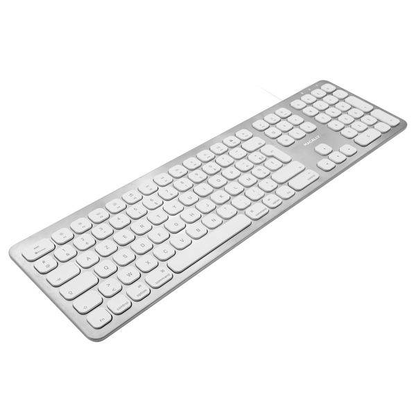 Macally WKEYHUBMB-FR, erweiterte Mac-Tastatur mit Ziffernblock, 2 USB Ports und französischem AZERTY Layout, USB-A, Alu-Design