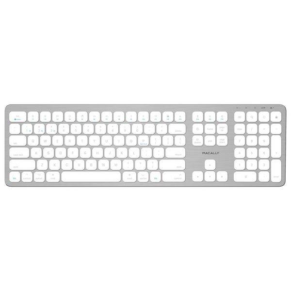 Macally BTWKEYMB-US, Quick-Switch Bluetooth Funk-Tastatur US Qwerty Layout,
