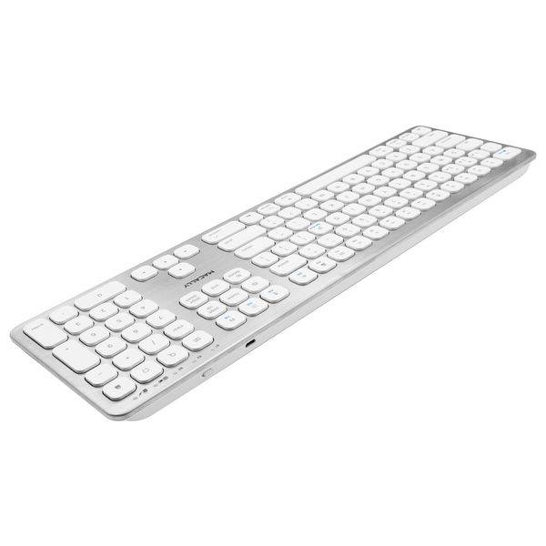 Macally BTWKEYMB-US, Quick-Switch Bluetooth Funk-Tastatur US Qwerty Layout,
