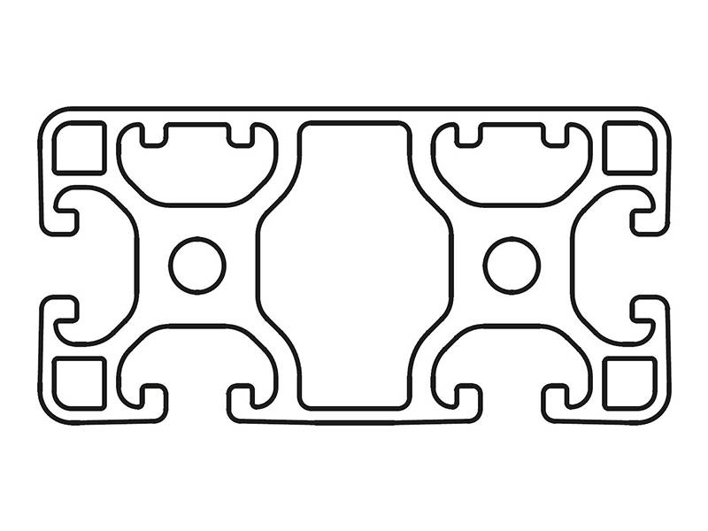 Design-Aluminiumprofil 40x80L 2 Nuten verdeckt I-Typ Nut 8 (leicht), silber eloxiert. Aluminium Profil 40x80 Alu Profil 40 x 80 Systemprofil 1940mm