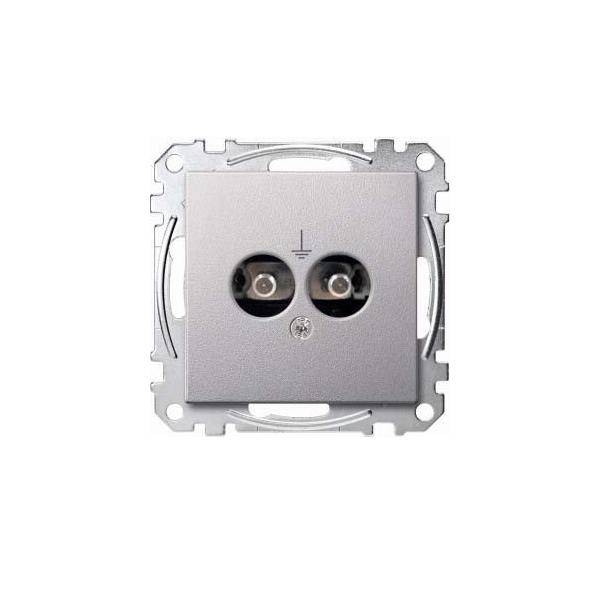 10 Stk. Merten Steckdosen-Einsatz alu MEG2100-0460