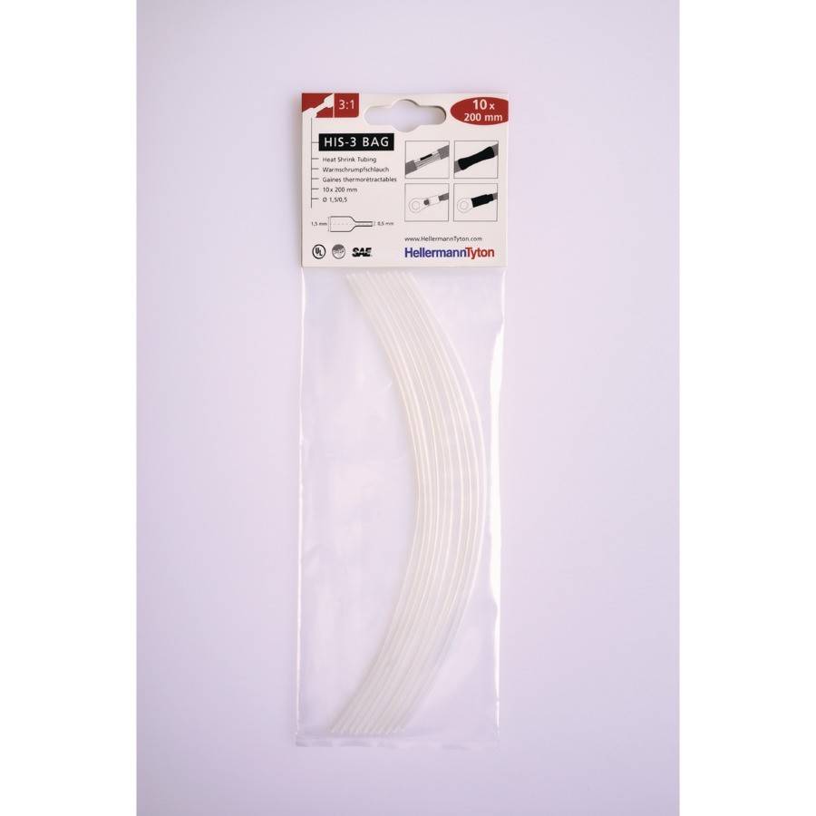 50 Stk. HellermannTyton Schrumpfschlauch HIS-3-BAG-1.5/0.5 tr