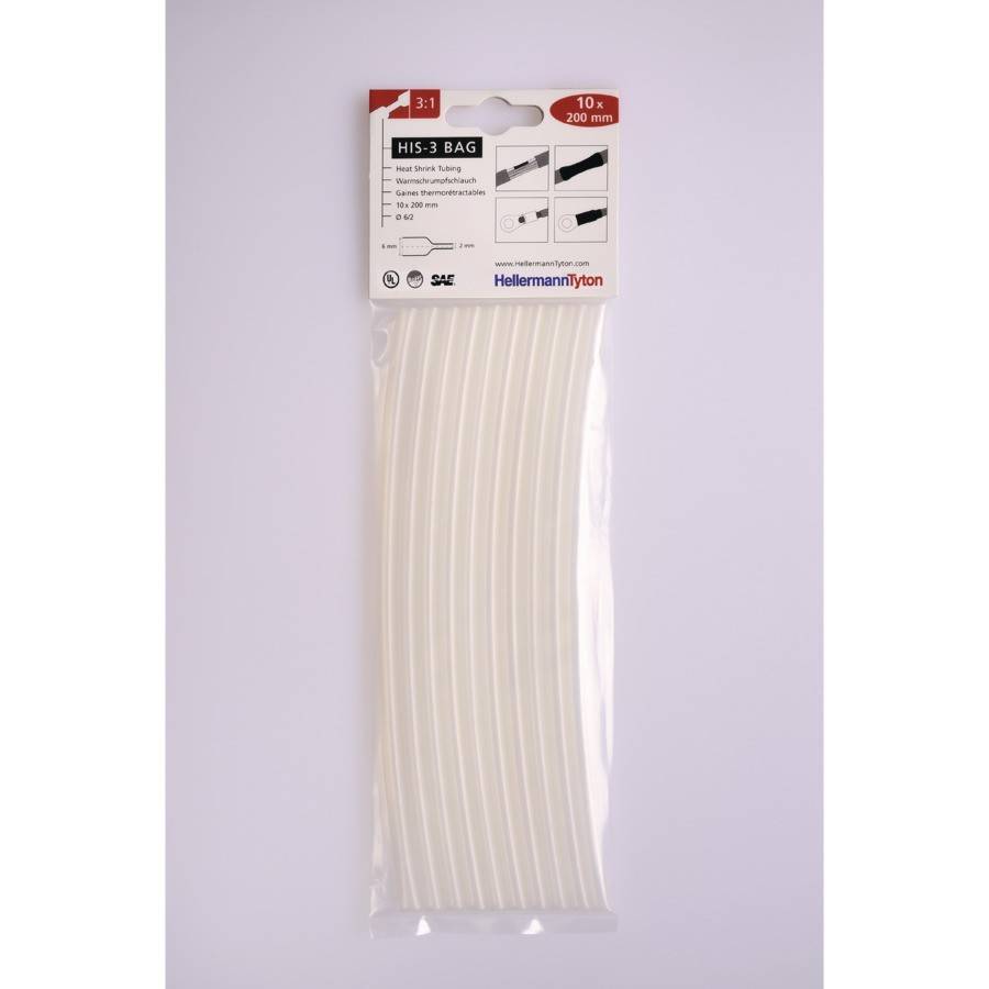 50 Stk. HellermannTyton Schrumpfschlauch HIS-3-BAG-6/2 tr.