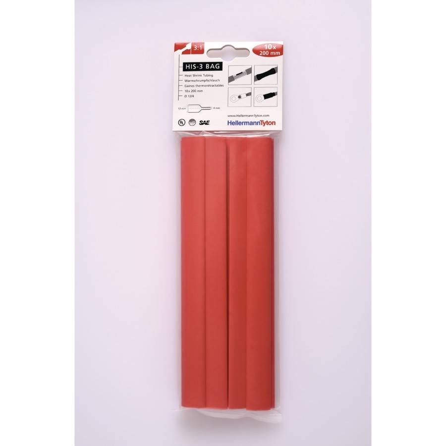 50 Stk. HellermannTyton Schrumpfschlauch HIS-3-BAG-12/4 rt