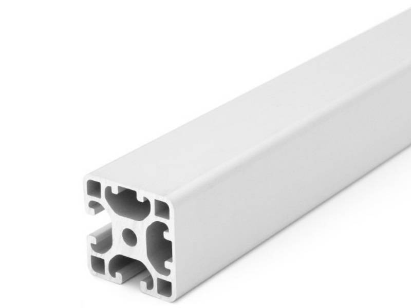 Design-Aluminiumprofil 40x40L 2 Nuten verdeckt 90 Grad - I-Typ Nut 8 (leicht), silber eloxiert. Aluminium Profil 40x40 Alu Profil 40 x 40 1750mm