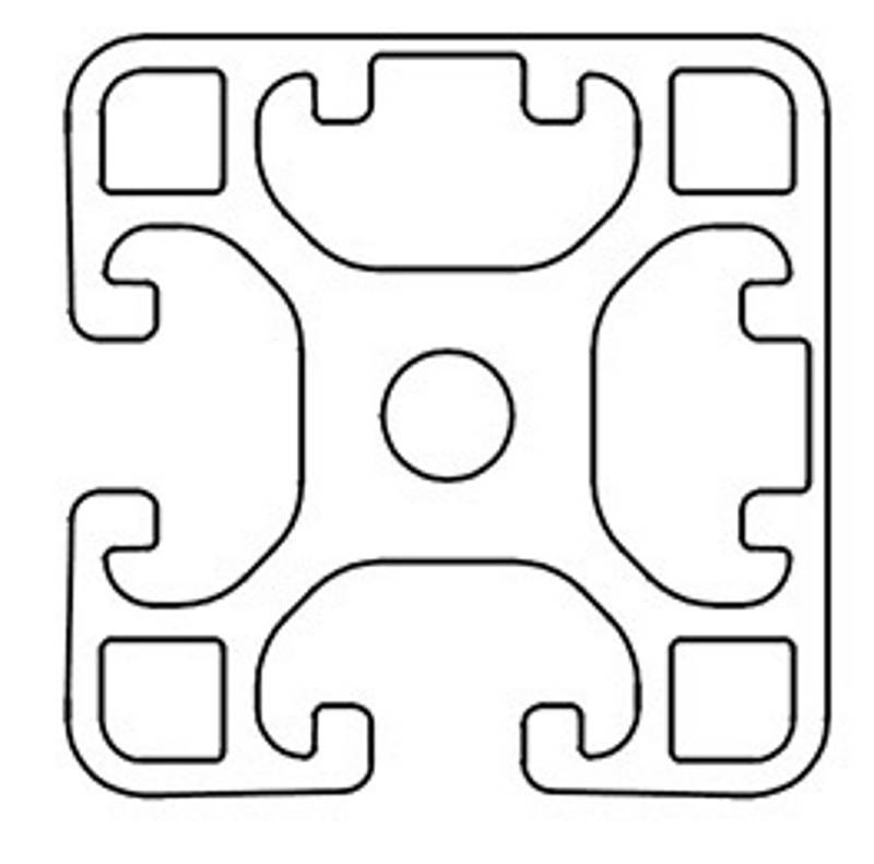 Design-Aluminiumprofil 40x40L 2 Nuten verdeckt 90 Grad - I-Typ Nut 8 (leicht), silber eloxiert. Aluminium Profil 40x40 Alu Profil 40 x 40 1300mm