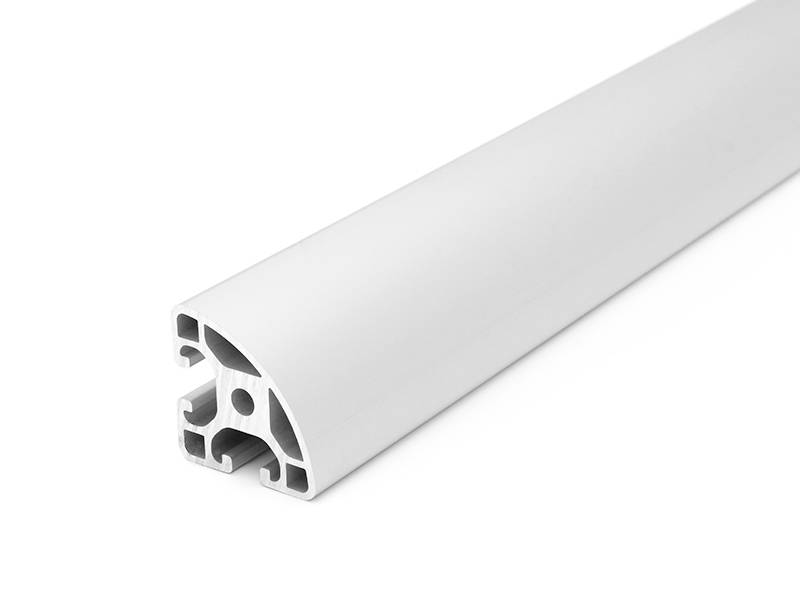 Design-Aluminiumprofil 40x40L Radius 40 - I-Typ Nut 8 (leicht), silber eloxier. Aluminium Profil 40x40 Alu Profil 40 x 40 Montage- Systemprofil 60mm