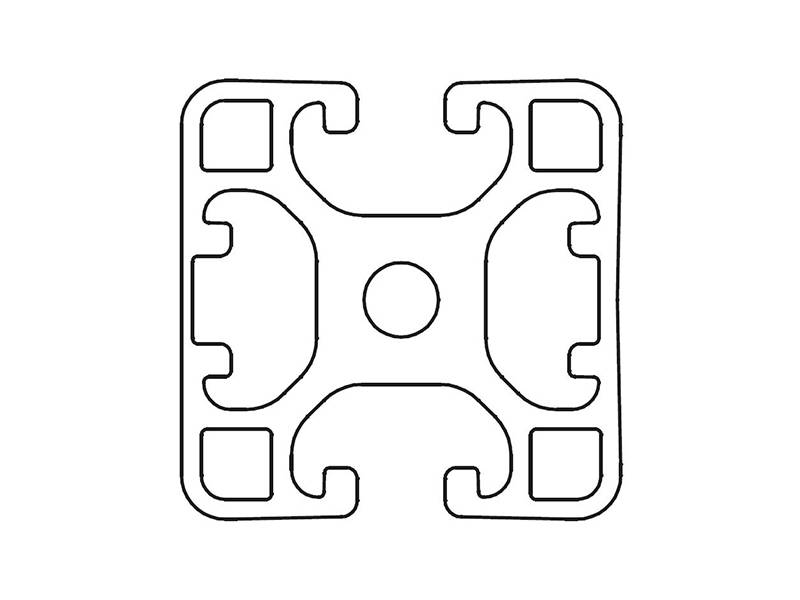 Design-Aluminiumprofil 40x40L 2 Nuten verdeckt 180 Grad - I-Typ Nut 8 (leicht), silber eloxiert. Aluminium Profil 40x40 Alu Profil 40 x 40 1820mm