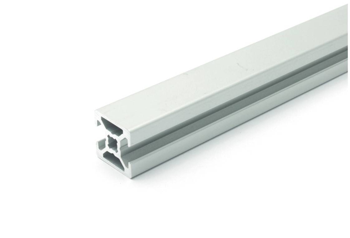 Design-Aluminiumprofil 20x20L 2 Nuten verdeckt 180 Grad B-Typ Nut 6 (leicht), silber eloxiert. Aluminium Profil 20x20 Alu Profil 20 x 20 1290mm