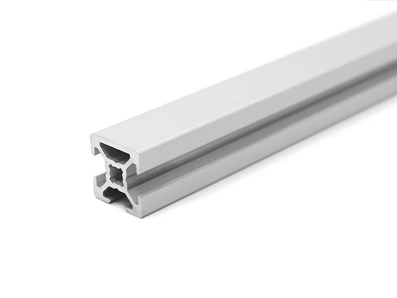 Design-Aluminiumprofil 20x20L 1 Nut verdeckt B-Typ Nut 6 (leicht), silber eloxiert. Aluminium Profil 20x20 Alu Profil 20 x 20 Systemprofil 1130mm