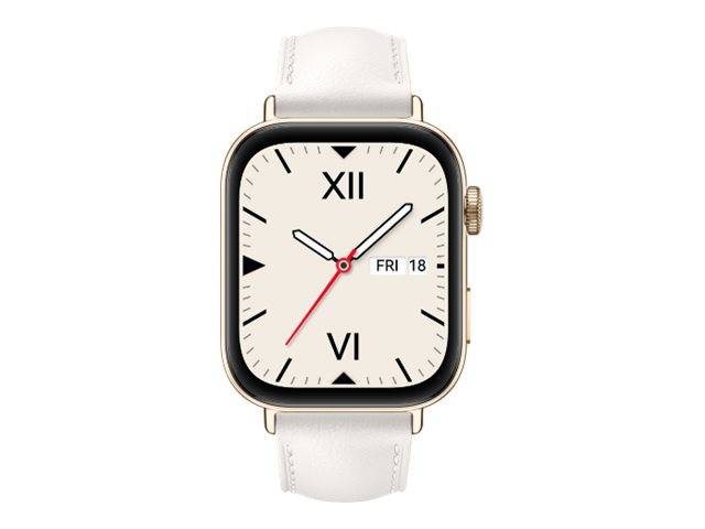 Huawei Watch Fit 3 - Aluminiumlegierung - intelligente Uhr mit Riemen - Leder - weiß - Handgelenkgröße: 120-190 mm - Anz