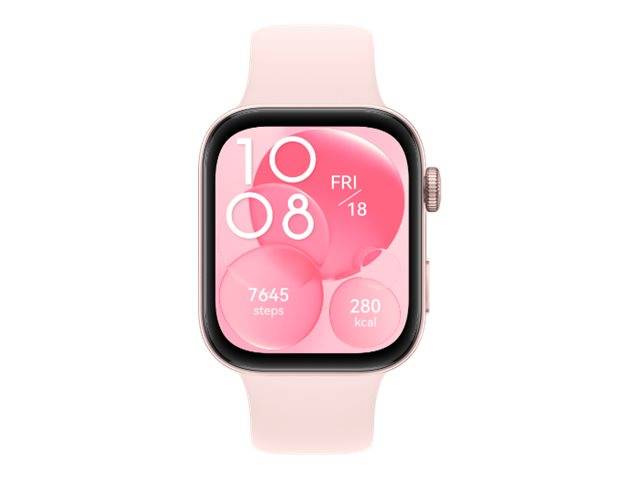 Huawei Watch Fit 3 - Aluminiumlegierung - intelligente Uhr mit Riemen - Flouroelastomer - rosa - Handgelenkgröße: 120-19