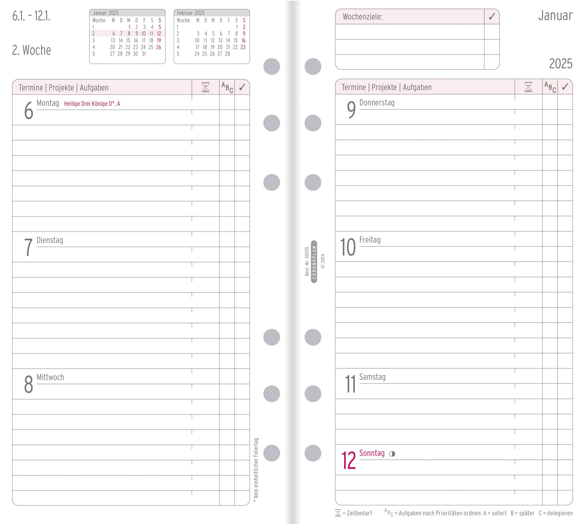 Wochenplan, Avery 50255