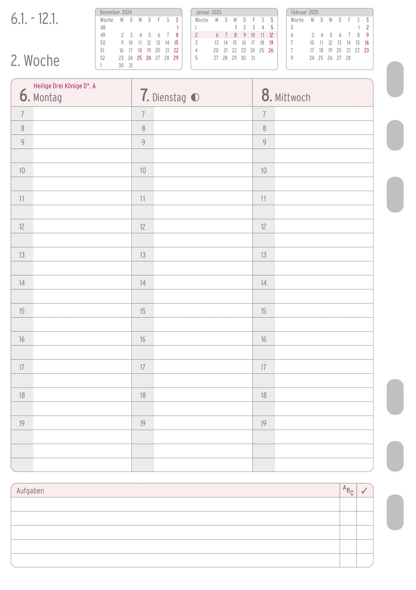 Wochenplan, Avery 50295