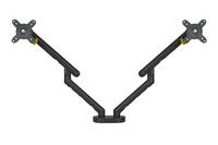 Bakker Elkhuizen Flexible Dual - Befestigungskit - einstellbarer Doppelarm - für 2 Monitore - Aluminium, Stahl, ABS-Kuns
