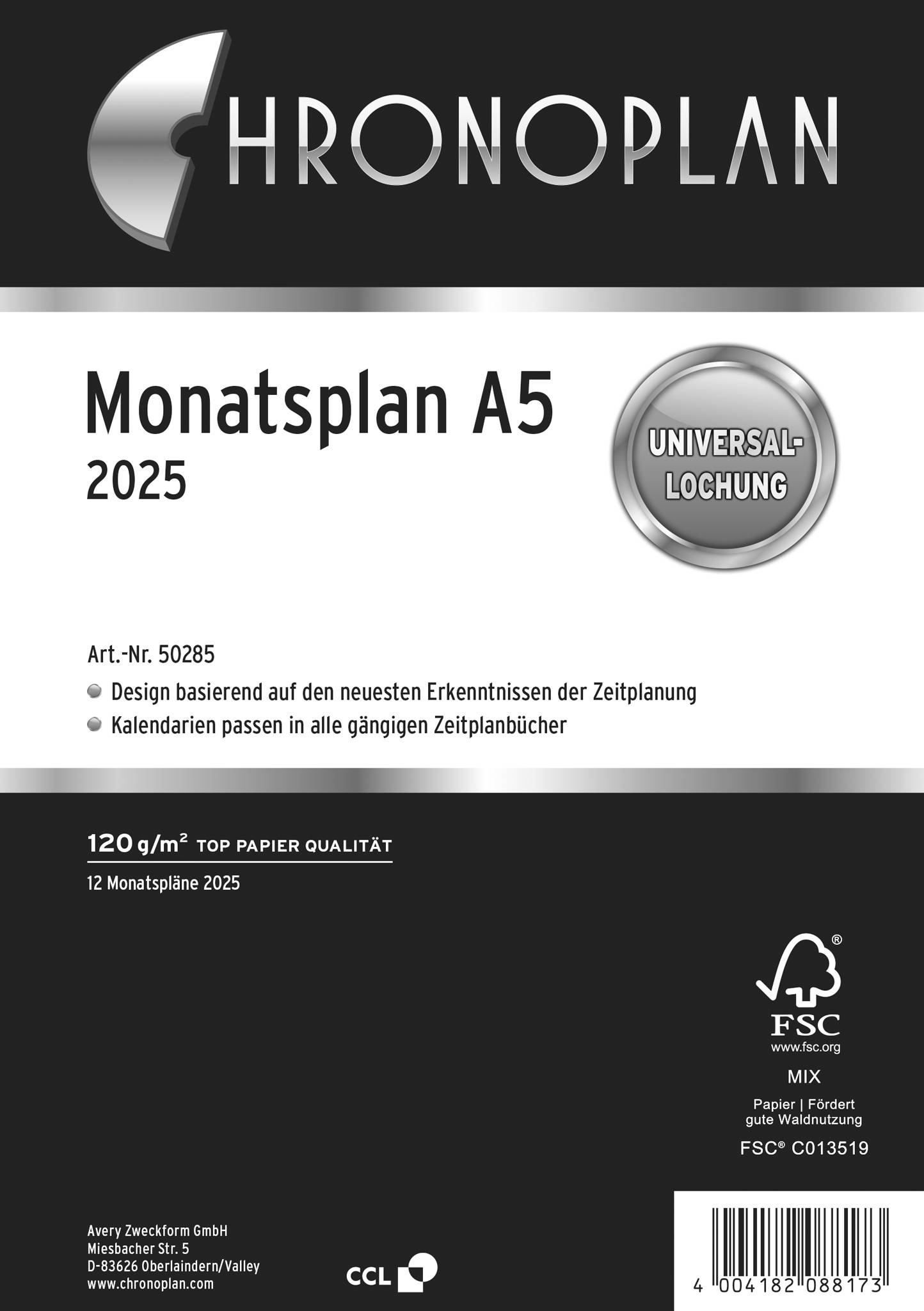 Monatsplan, Avery 50285