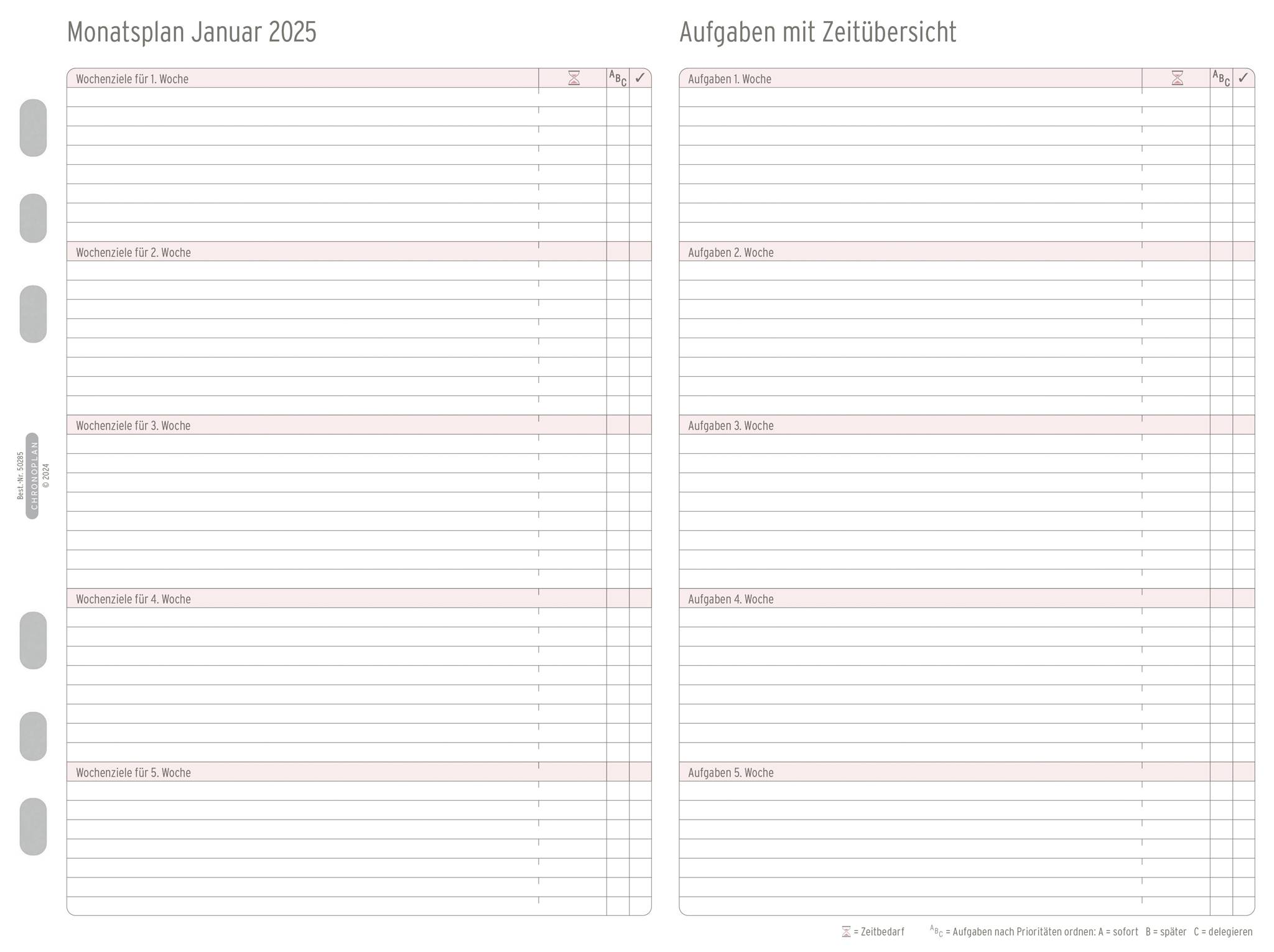 Monatsplan, Avery 50285