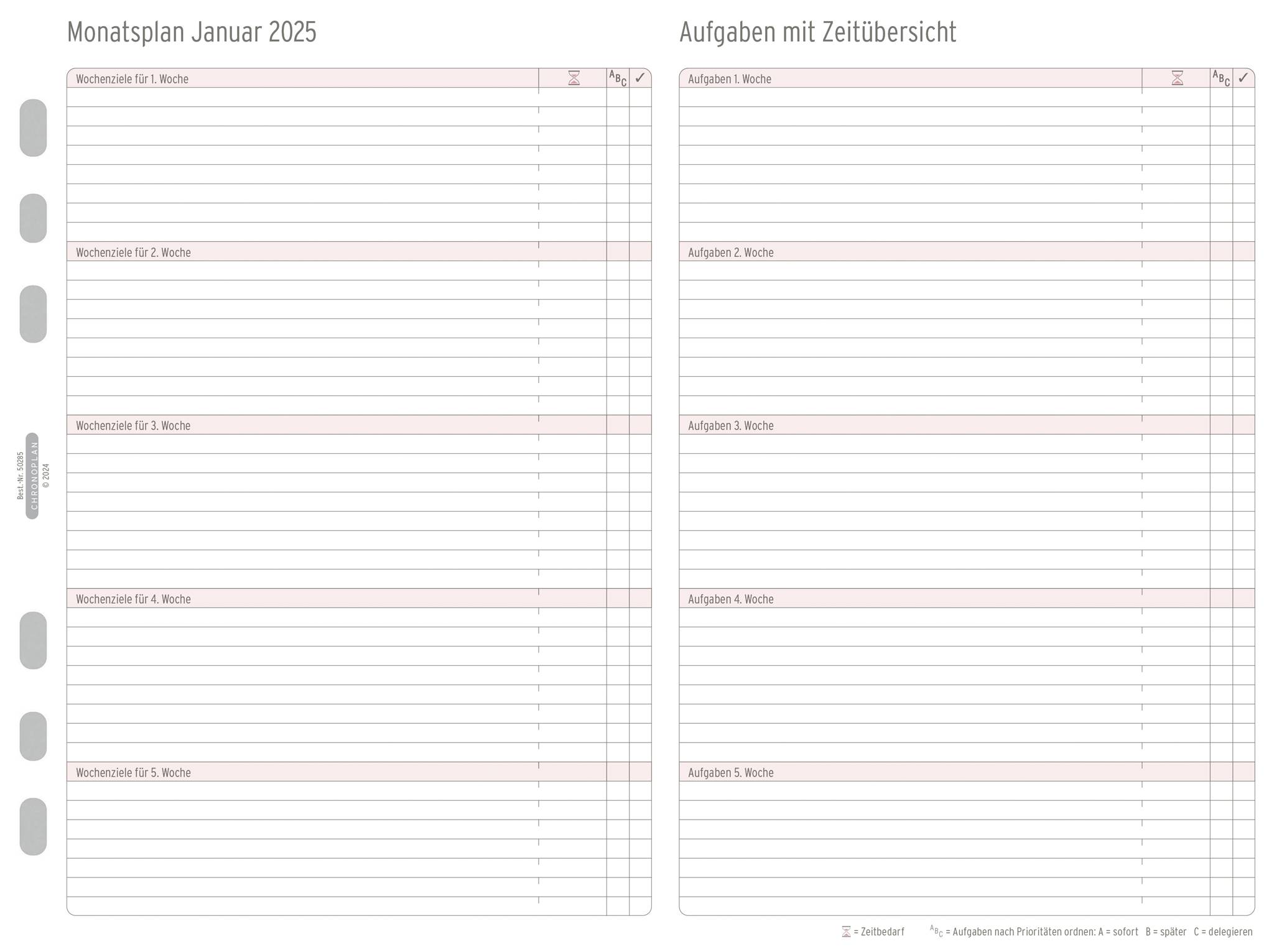 Monatsplan, Avery 50285