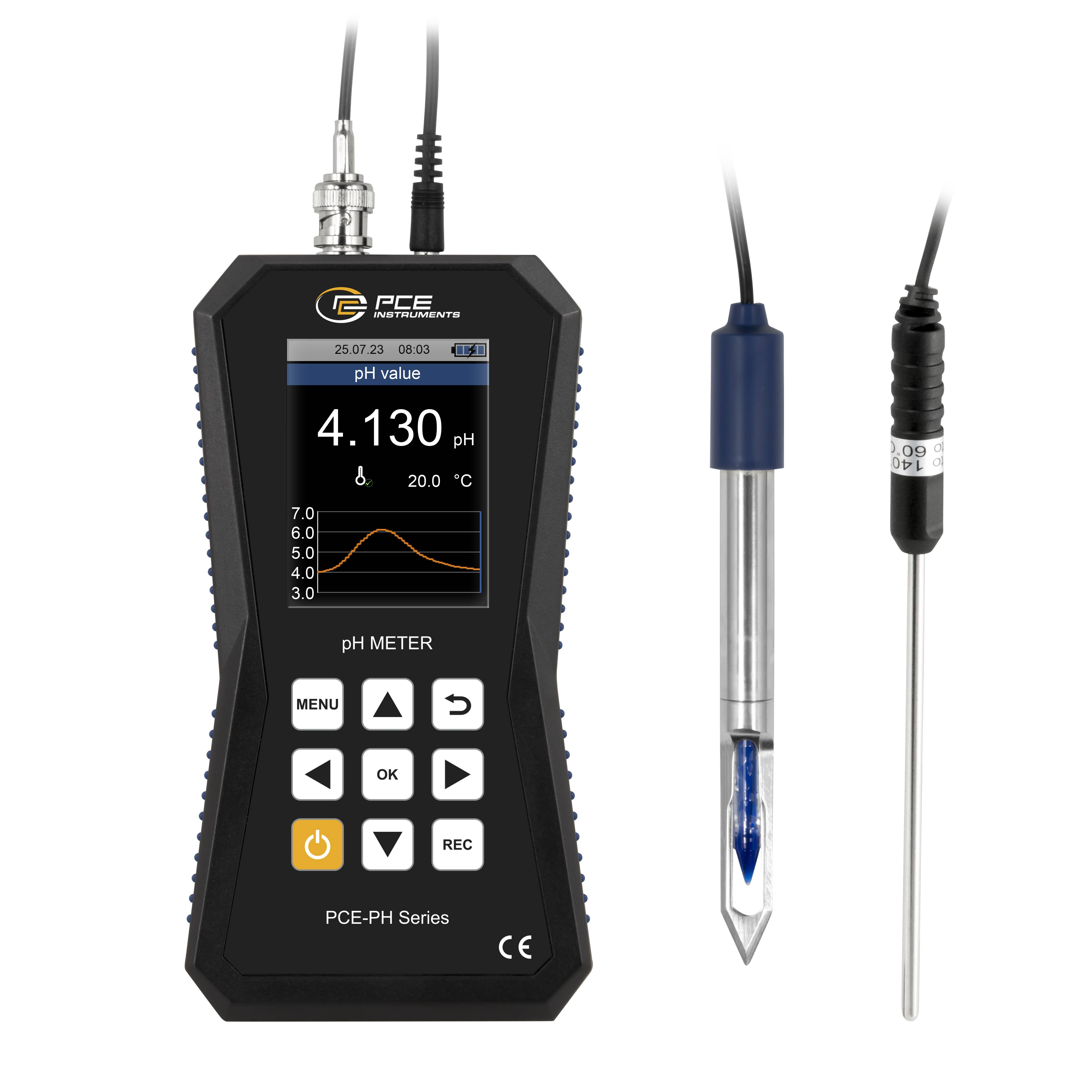 PCE Instruments Hochpräzises pH-Messgerät PCE-PH 228M für Lebensmittel |hohe Genauigkeit ±0,002 pH +2 Digit |Datenlogger