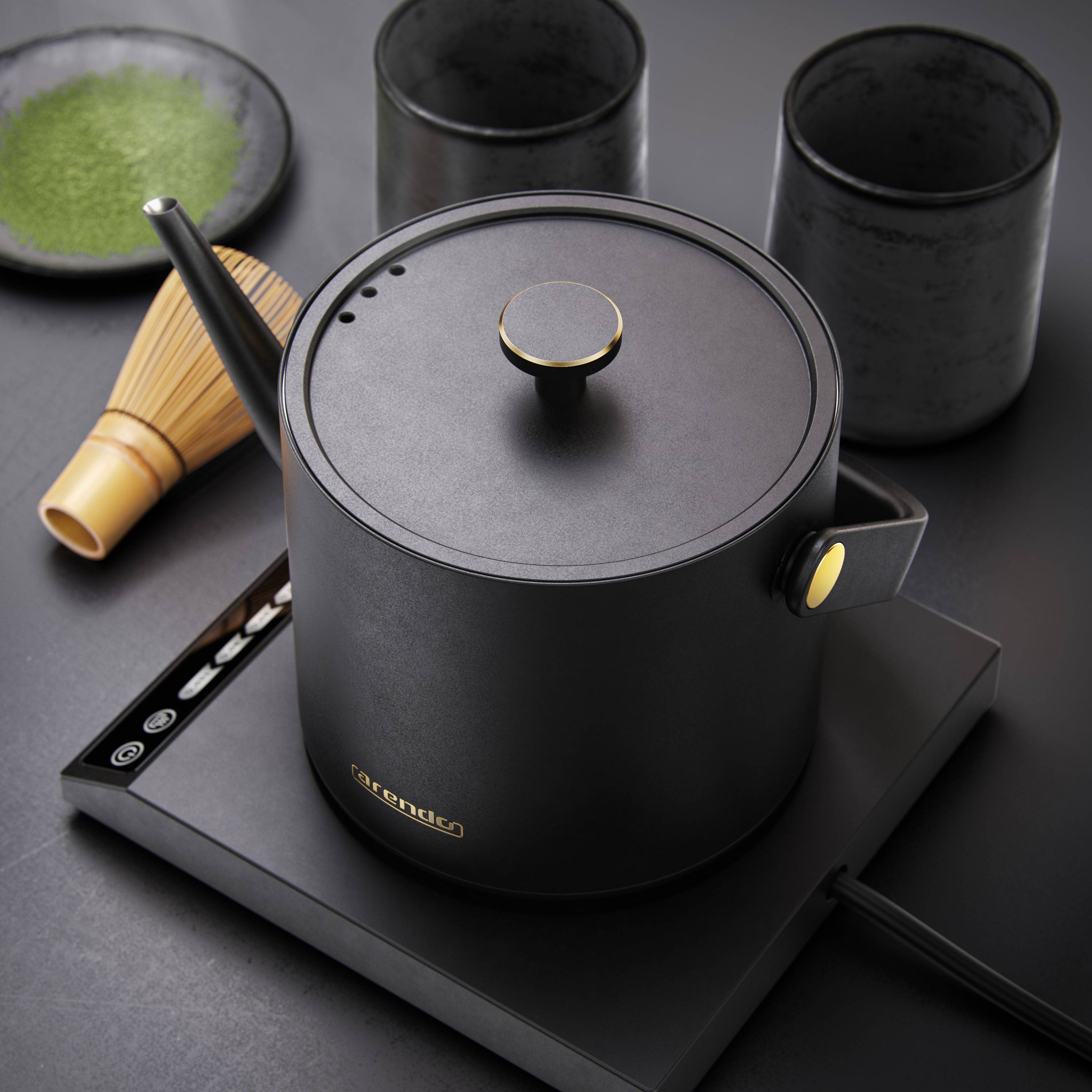 Arendo Wasserkocher, 0,5 l, 1000 W, Edelstahl, Warmhaltefunktion, Temperatureinstellung 40° - 100°