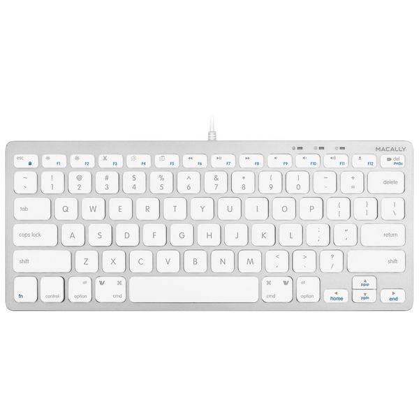 Macally SLIMKEYCA, kompakte USB-A-Tastatur für Mac, US QWERTY Tasten-Layout