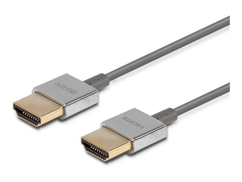 Lindy - Ultra High Speed - HDMI-Kabel - HDMI männlich zu HDMI männlich - 50 cm - abgeschirmt - Schwarz - schmal, rund, u