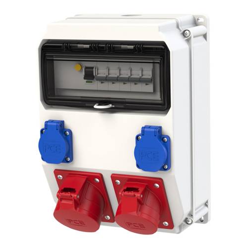 PC ELECTRIC 9135512 - Wandverteiler "ANIF7 BV" (1x CEE-Steckdose 400V/2A/5p | 1x CEE-Steckdose 400V/16A/5p | 2x