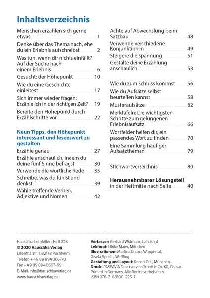 Aufsatz. Erlebniserzählung